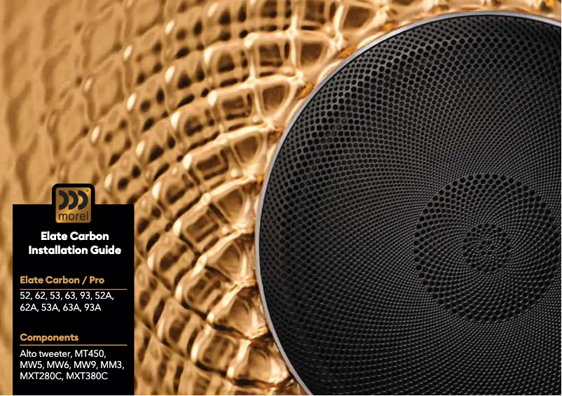 Page 1 de la notice Manuel utilisateur Morel Elate Carbon Pro 93A