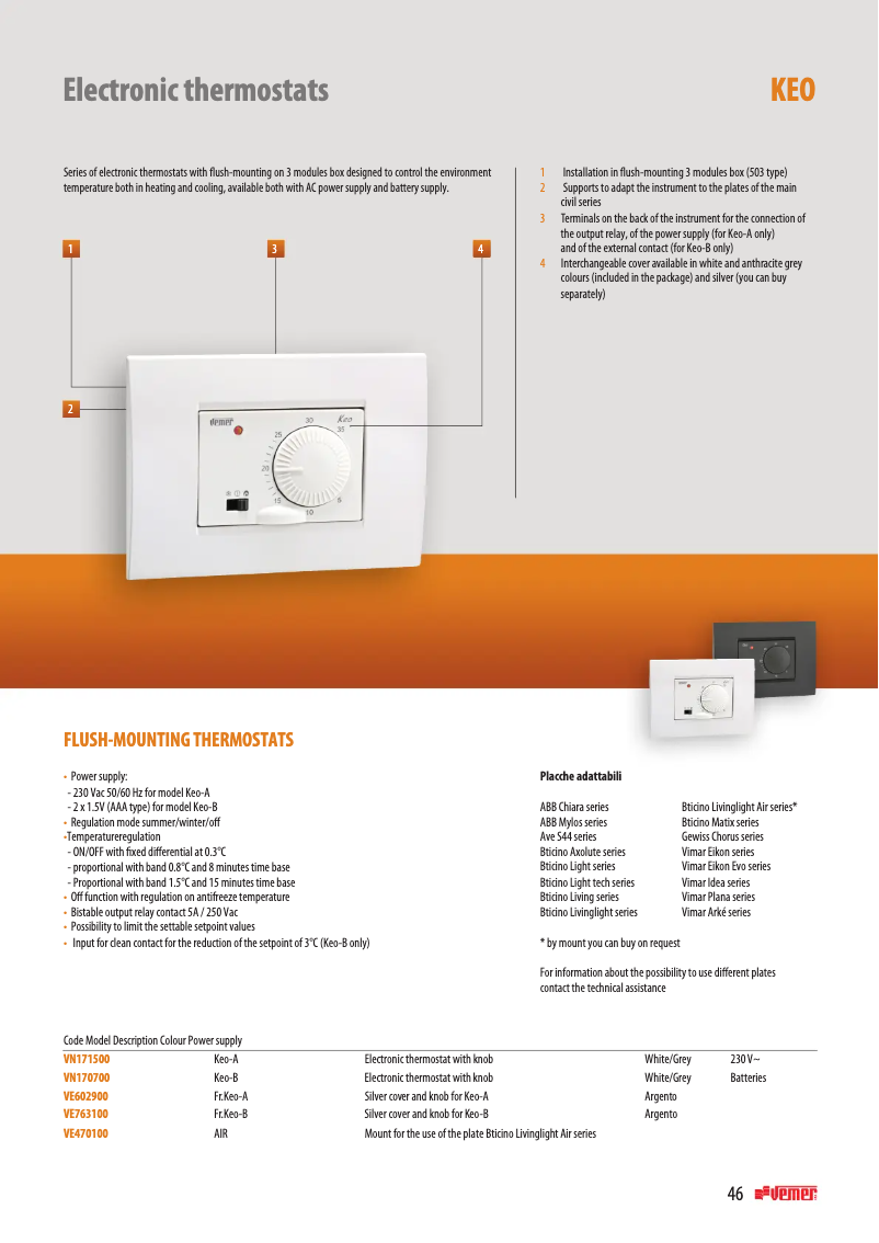 Page 1 de la notice Manuel utilisateur Vemer Keo-B