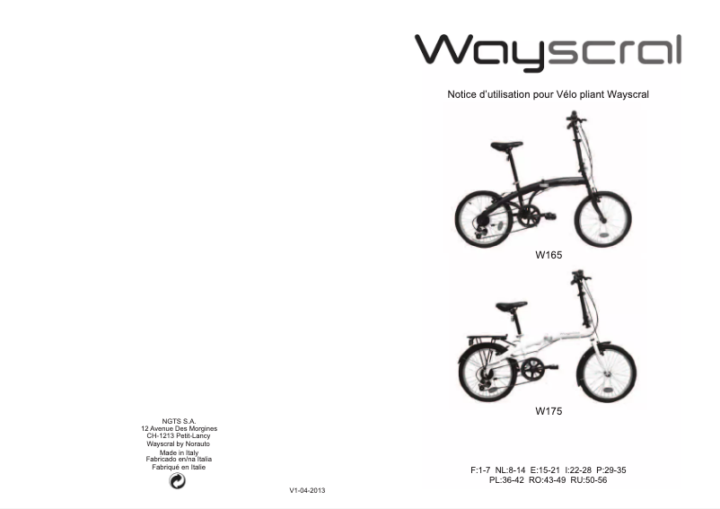 Página 1 del manual Manual de usuario Wayscral W165