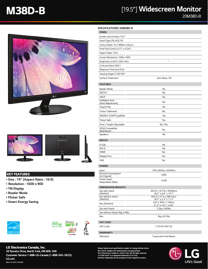 Image de la première page du manuel de l'appareil 22M38D-B