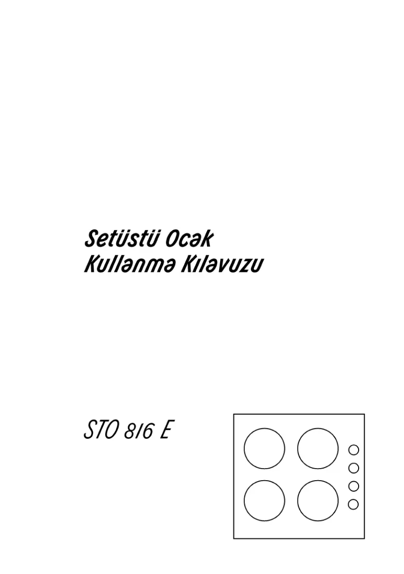 Page n°1 - Manuel utilisateur Arçelik STO 816 E