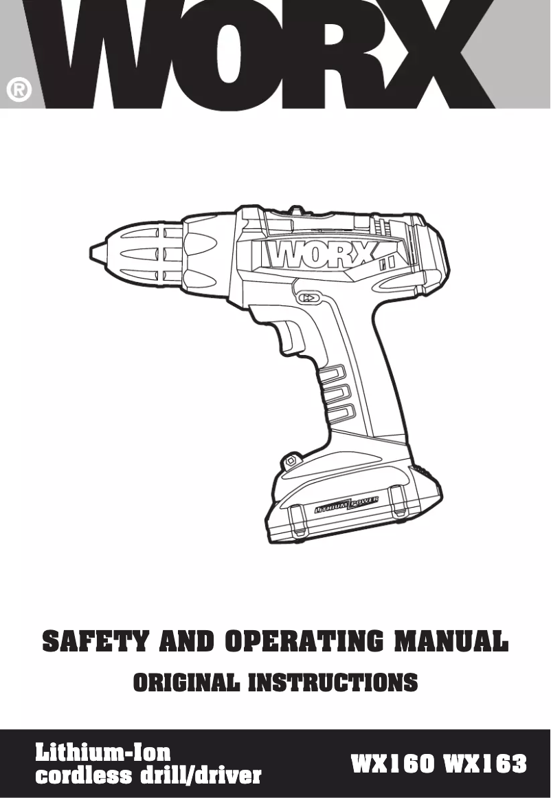 Page 1 de la notice Manuel utilisateur Worx WX160