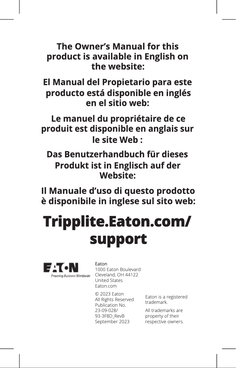 Page n°1 - Manuel utilisateur Tripp Lite NGI-S16