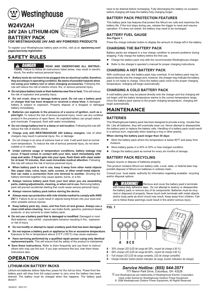 Imagen de la primera página del manual del dispositivo W24V2AH