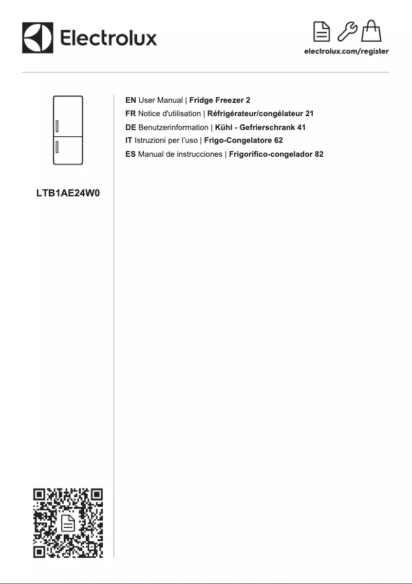 Page 1 de la notice Manuel utilisateur Electrolux LTB1AE24W0