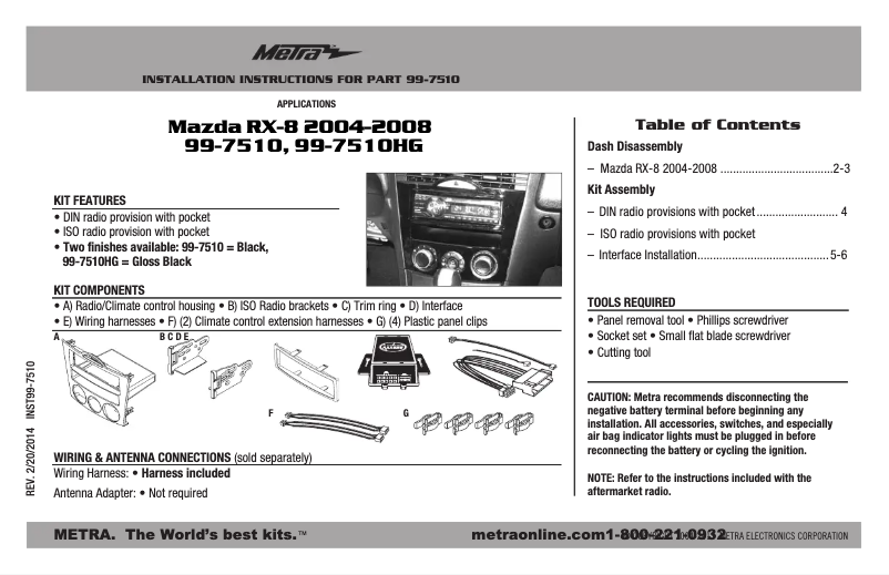 Image de la première page du manuel de l'appareil 99-7510HG