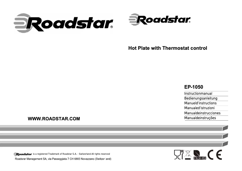 Page 1 de la notice Manuel utilisateur Roadstar EP-1050