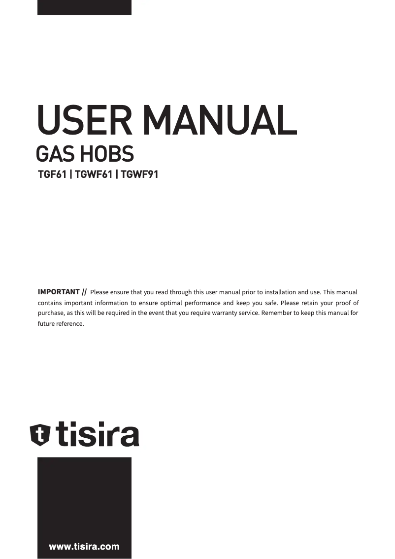 Page 1 de la notice Manuel utilisateur Tisira TGWF61