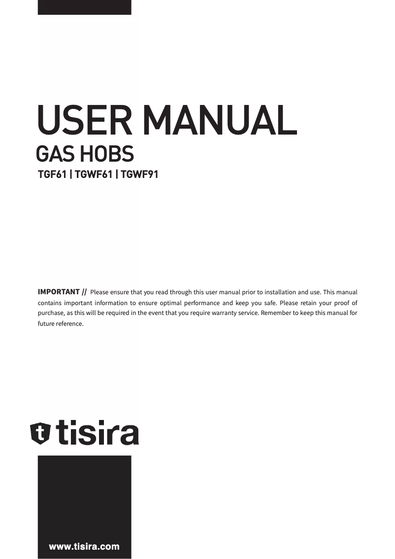 Page n°1 - Manuel utilisateur Tisira TGWF61