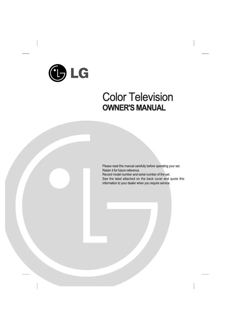 Page 1 de la notice Manuel utilisateur LG 21FU3RK