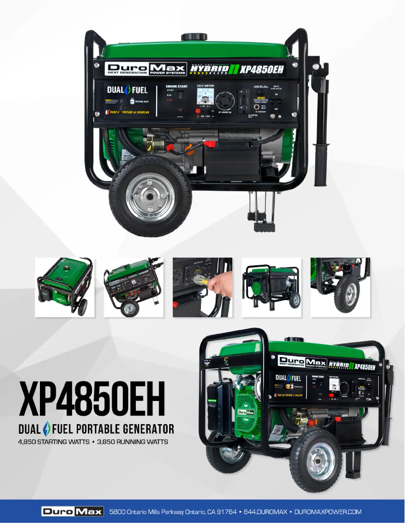 Page 1 de la notice Fiche technique DuroMax XP4850EH