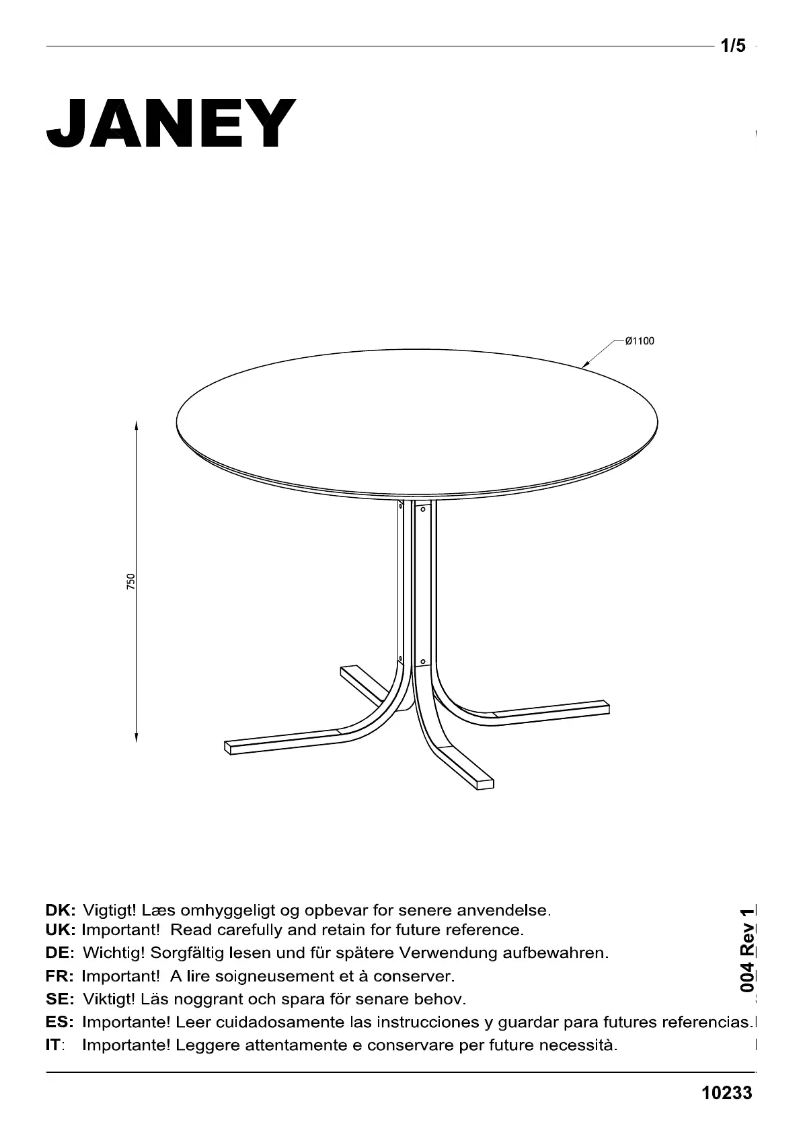 Image de la première page du manuel de l'appareil Bederslev