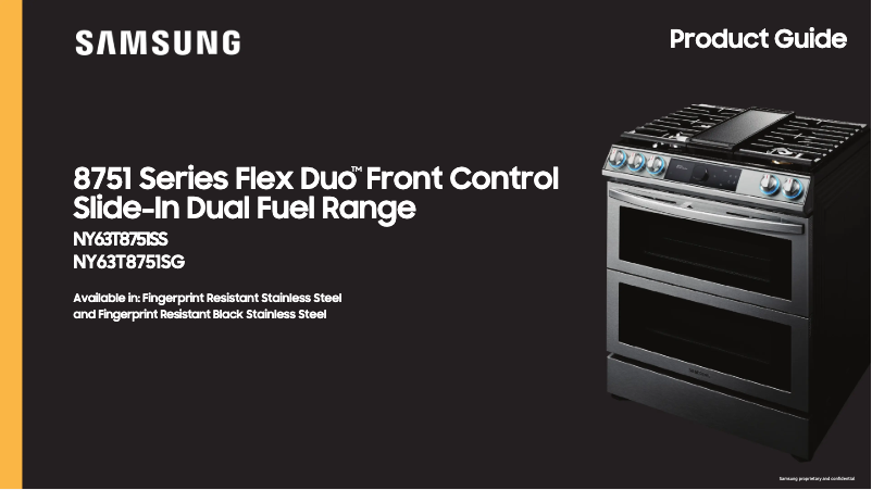 Image de la première page du manuel de l'appareil NY63T8751SG