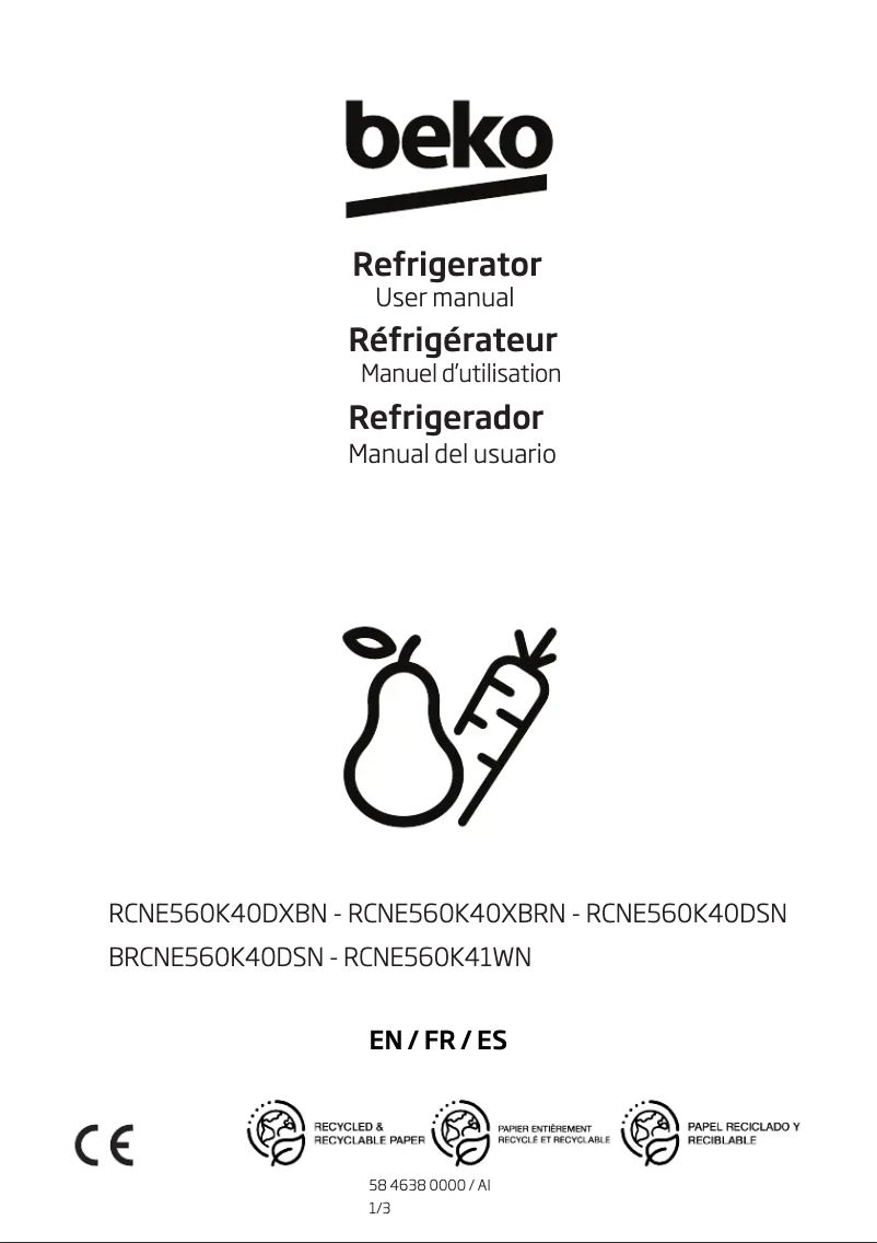 Image de la première page du manuel de l'appareil RCNE560K40XBRN