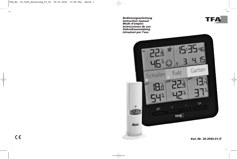 Page n°1 - Manuel utilisateur TFA 30.3060.01.IT