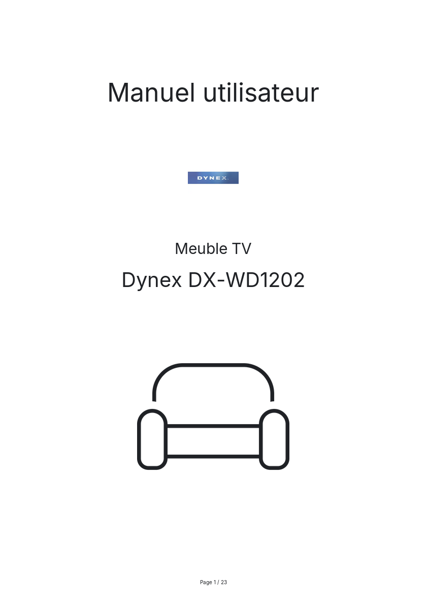 Image de la première page du manuel de l'appareil DX-WD1202