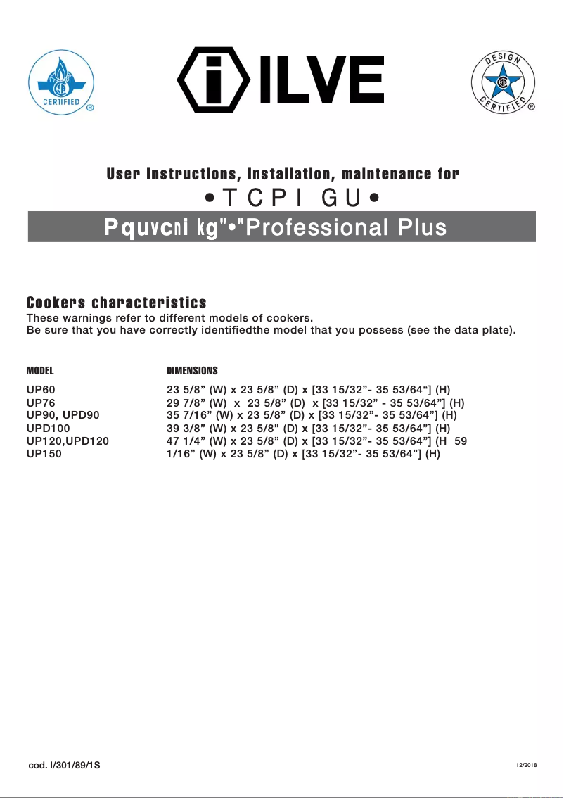 Image de la première page du manuel de l'appareil WCF282E3SD