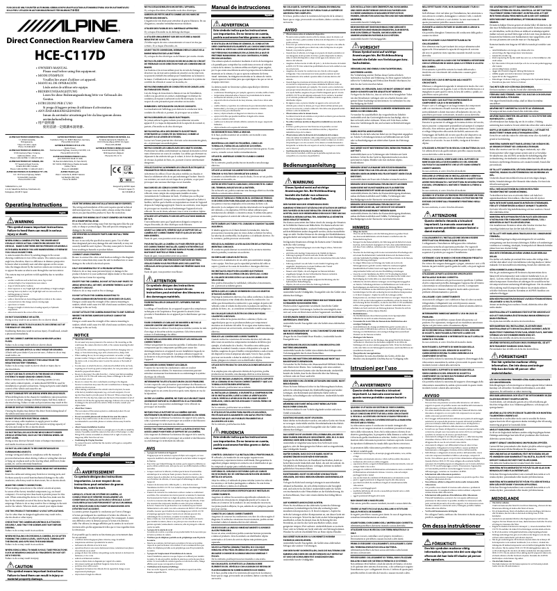 Page 1 of the manual User Manual Alpine HCE-C117D