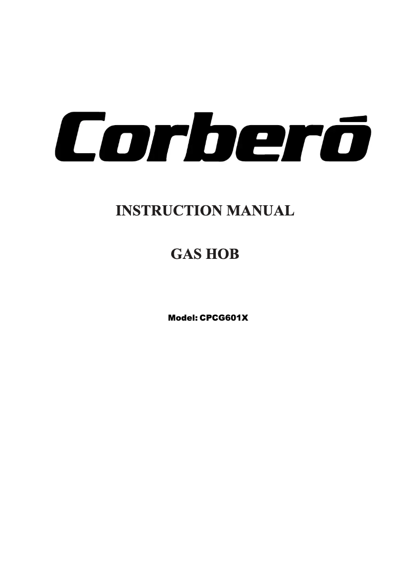 Page 1 de la notice Manuel utilisateur Corbero CPCG 601 X