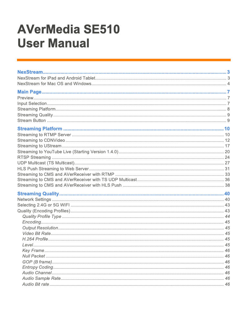 Image de la première page du manuel de l'appareil AVerCaster LiteSE510