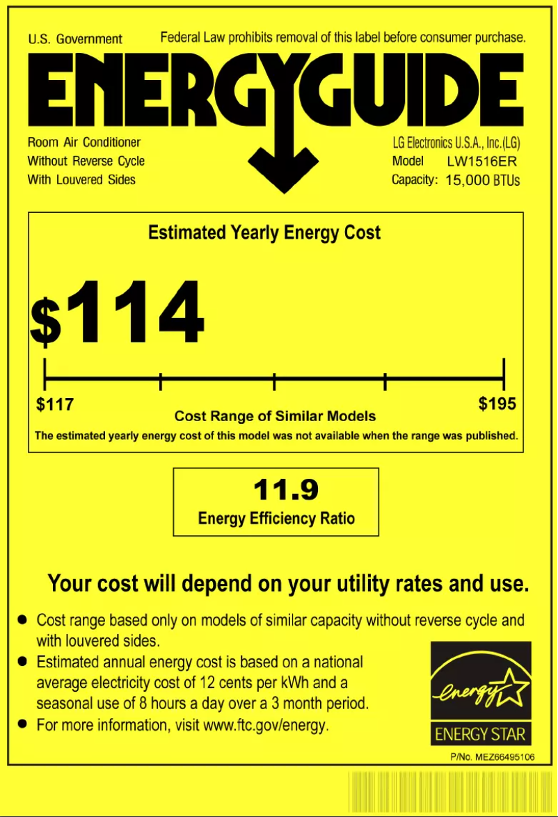 Image de la première page du manuel de l'appareil LW1516ER