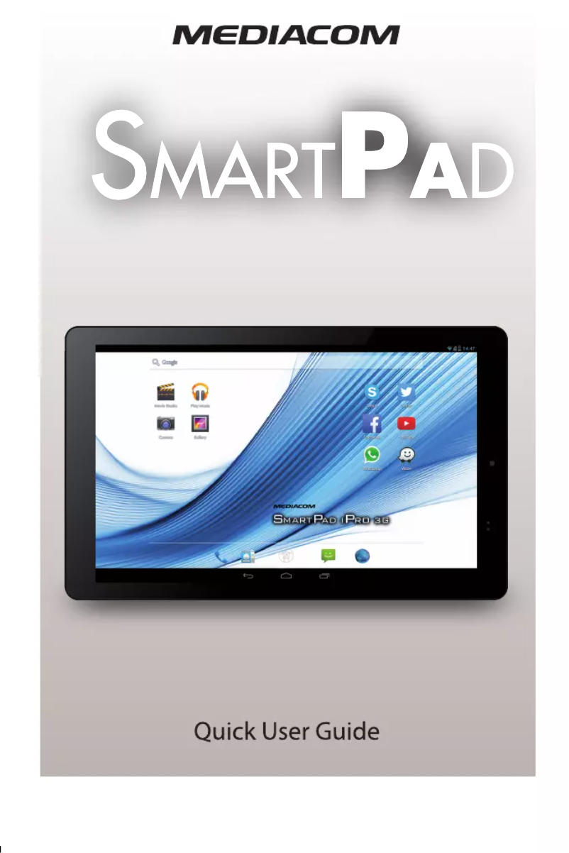 Page 1 de la notice Manuel utilisateur Mediacom SmartPad 10.1 HD iPro 111 3G