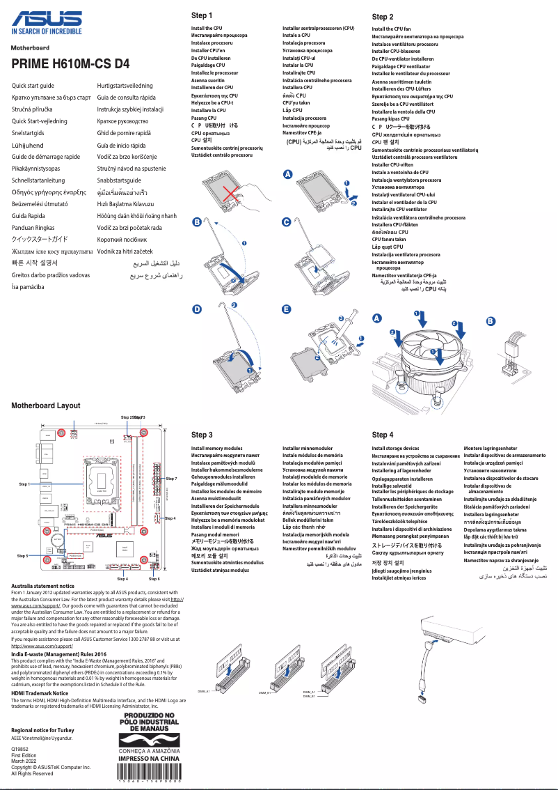 Image de la première page du manuel de l'appareil Prime H610M-CS D4