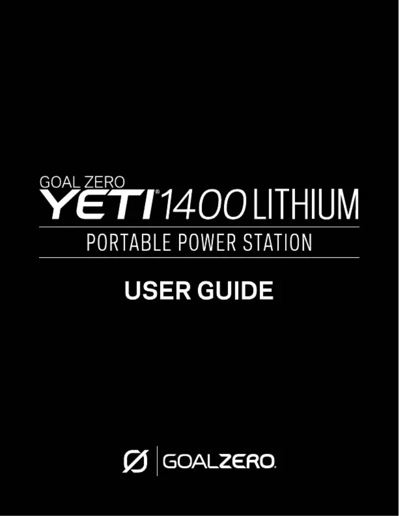 Page 1 de la notice Manuel utilisateur Goal Zero Yeti 1400 Lithium