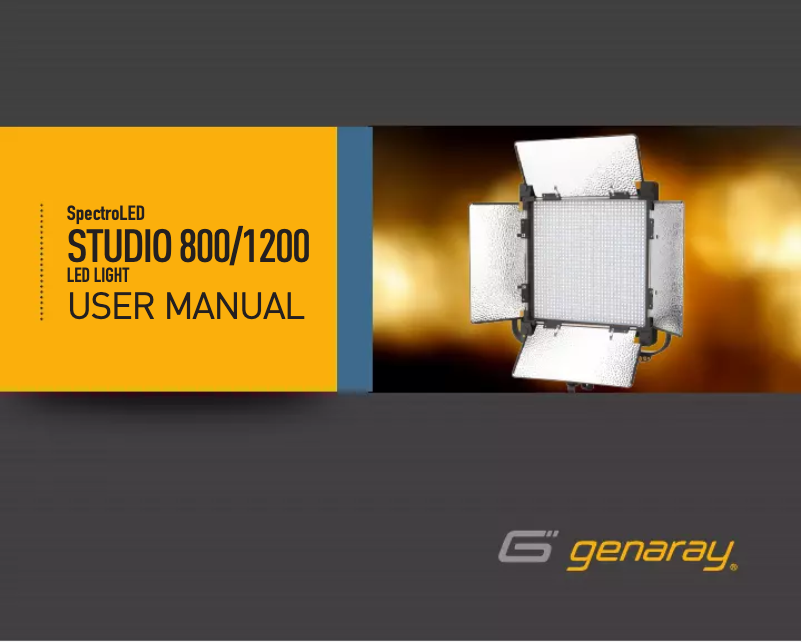 Page n°1 - Manuel utilisateur Genaray Spectro LED Studio 800