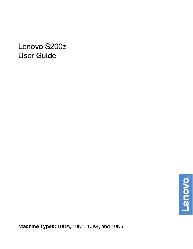 Page n°1 - Manuel utilisateur Lenovo S200z