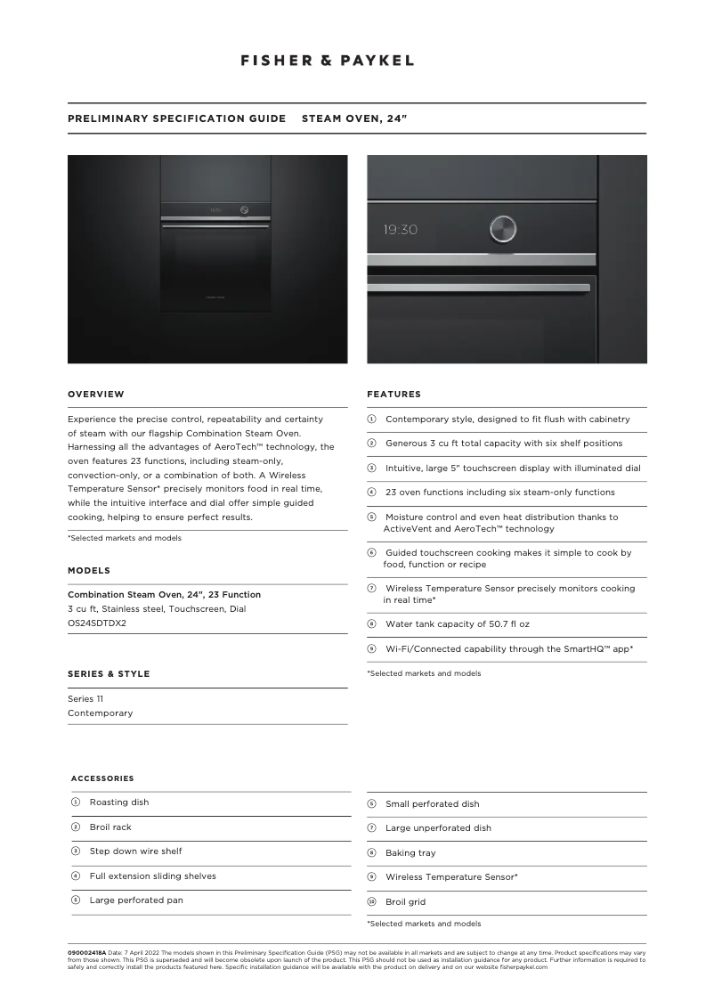 Image de la première page du manuel de l'appareil OS24SDTDX2