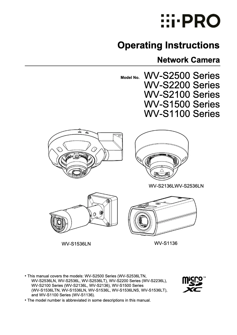 Page n°1 - Manuel utilisateur i-PRO WV-S1536LNS