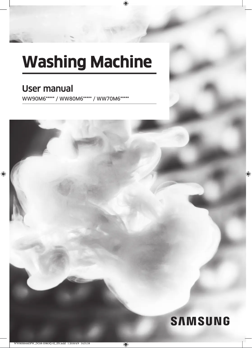 Page 1 de la notice Manuel utilisateur Samsung WW90M644OPX