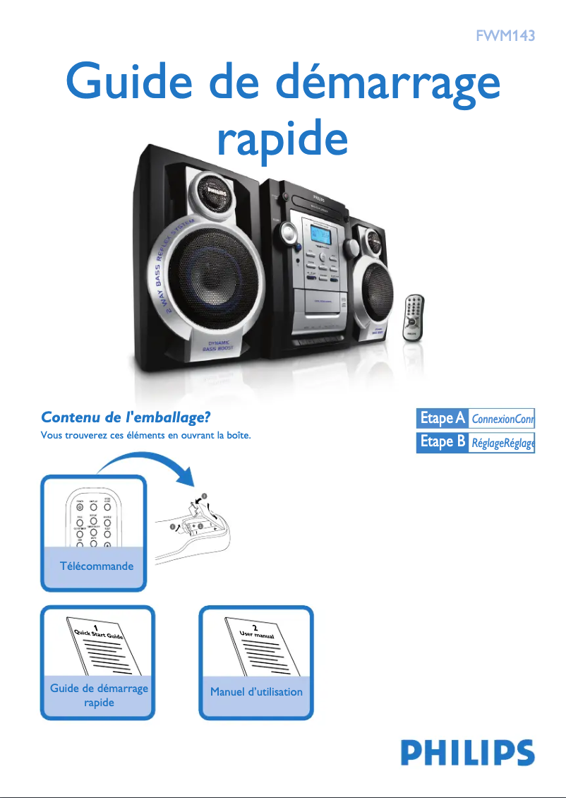 Page n°1 - Guide de démarrage rapide Philips FWM143