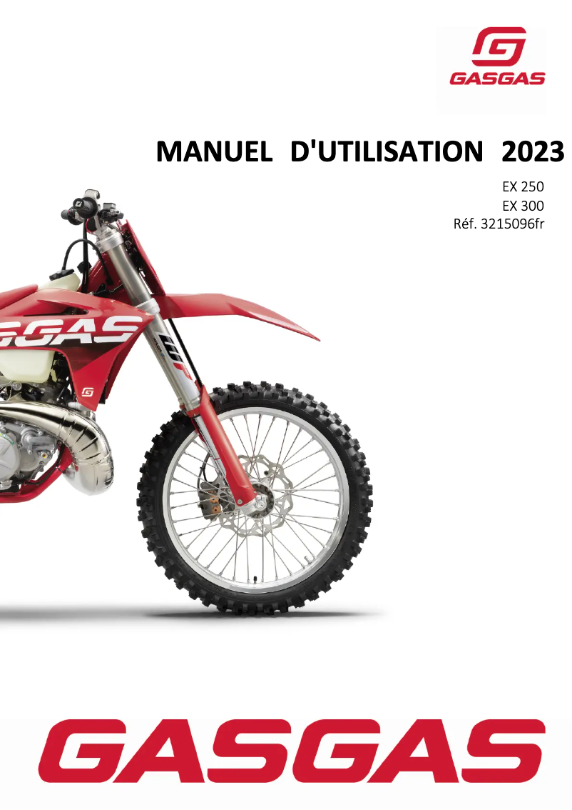 Page 1 de la notice Manuel utilisateur GasGas EX 250 (2023)