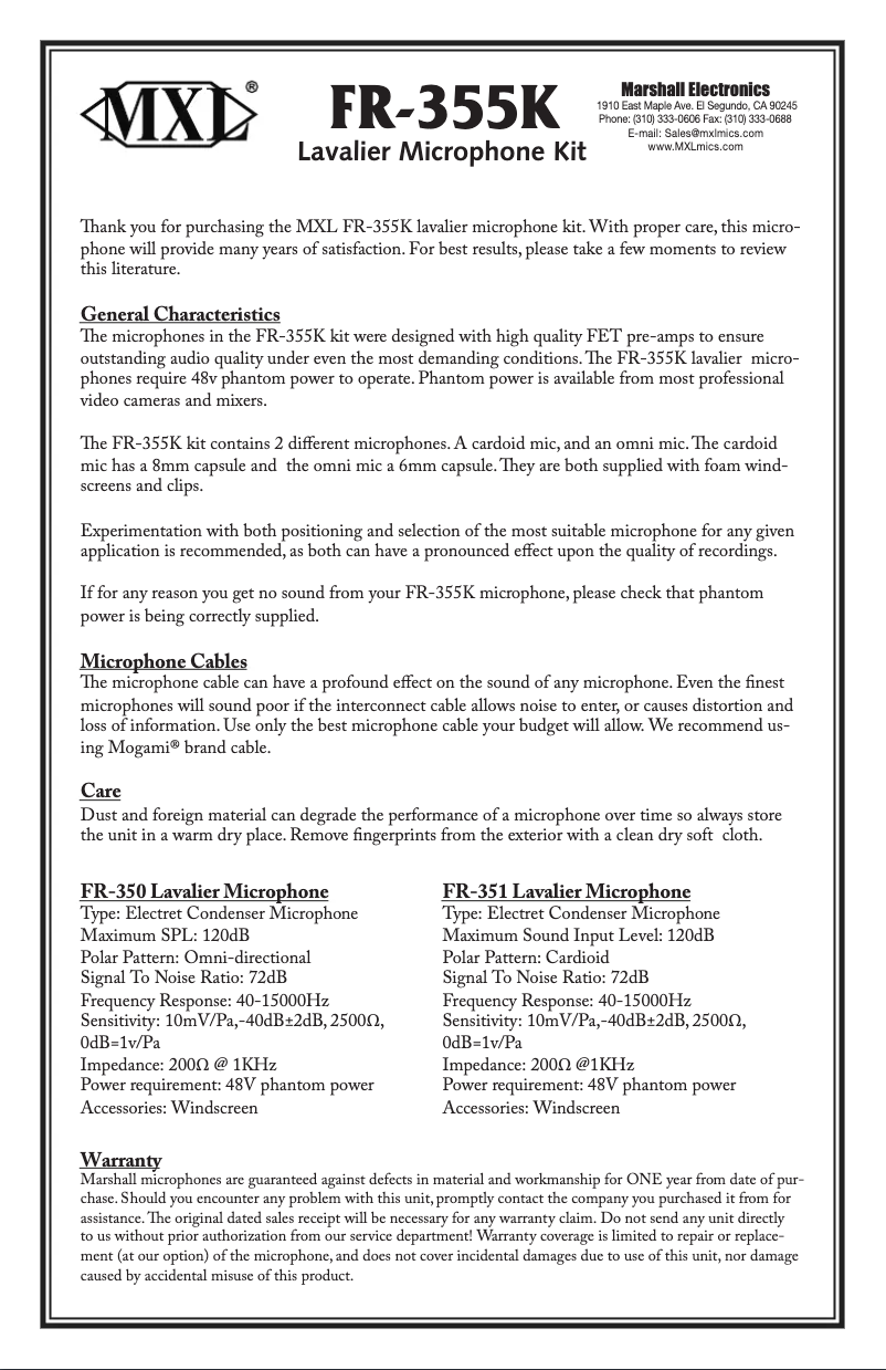 Image de la première page du manuel de l'appareil FR-355K