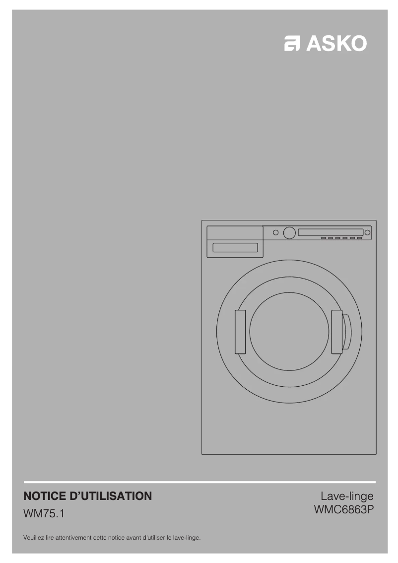 Page 1 de la notice Manuel utilisateur Asko WMC6863PW