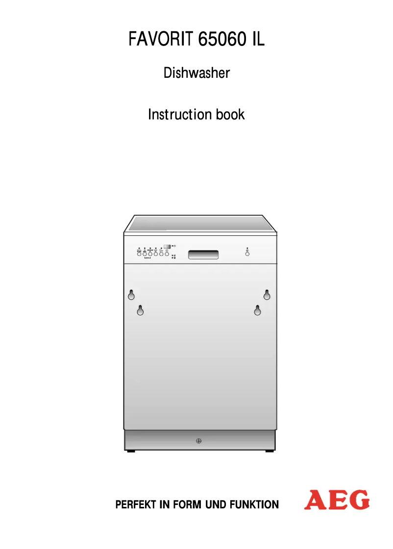 Page n°1 - Manuel utilisateur AEG F 65060 VI