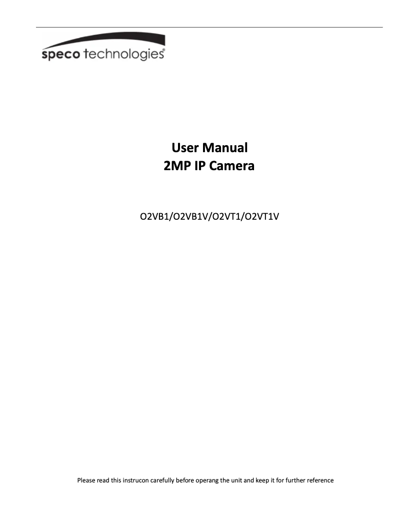 Image de la première page du manuel de l'appareil O2VB1V