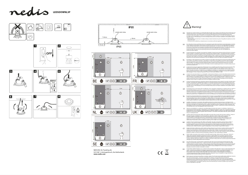 Page 1 de la notice Manuel utilisateur Nedis LEDSDOWNL3P