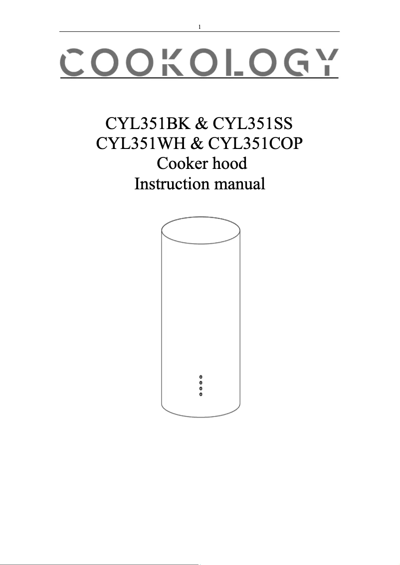 Page 1 de la notice Manuel utilisateur Cookology CYL351SS