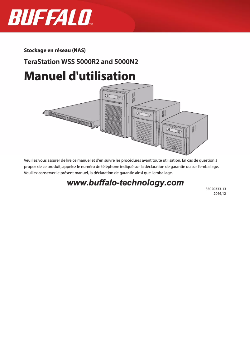 Page 1 de la notice Manuel utilisateur Buffalo TeraStation WS5600