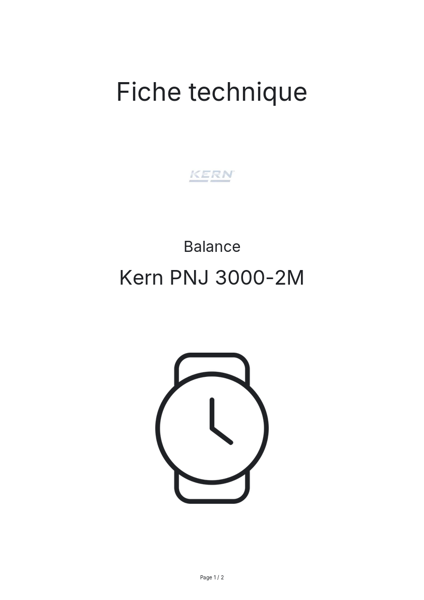 Page n°1 - Fiche technique Kern PNJ 3000-2M