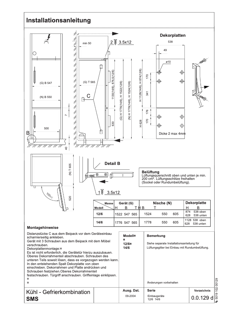 Page 1 of the manual Instructions / Assembly Bauknecht KGEE 3260 A++