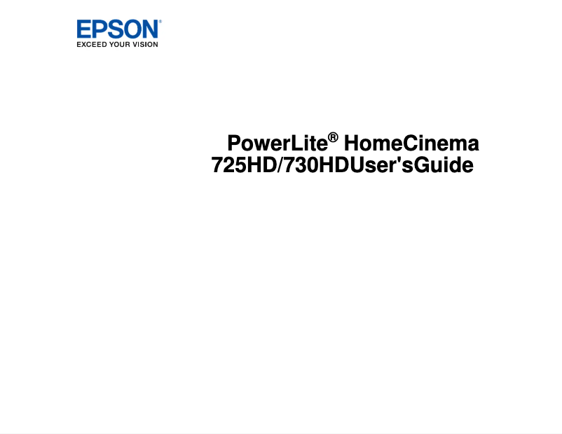 Página 1 del manual Manual de usuario Epson PowerLite Home Cinema 725HD