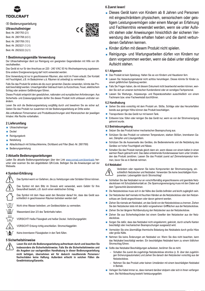 Image de la première page du manuel de l'appareil USC-450