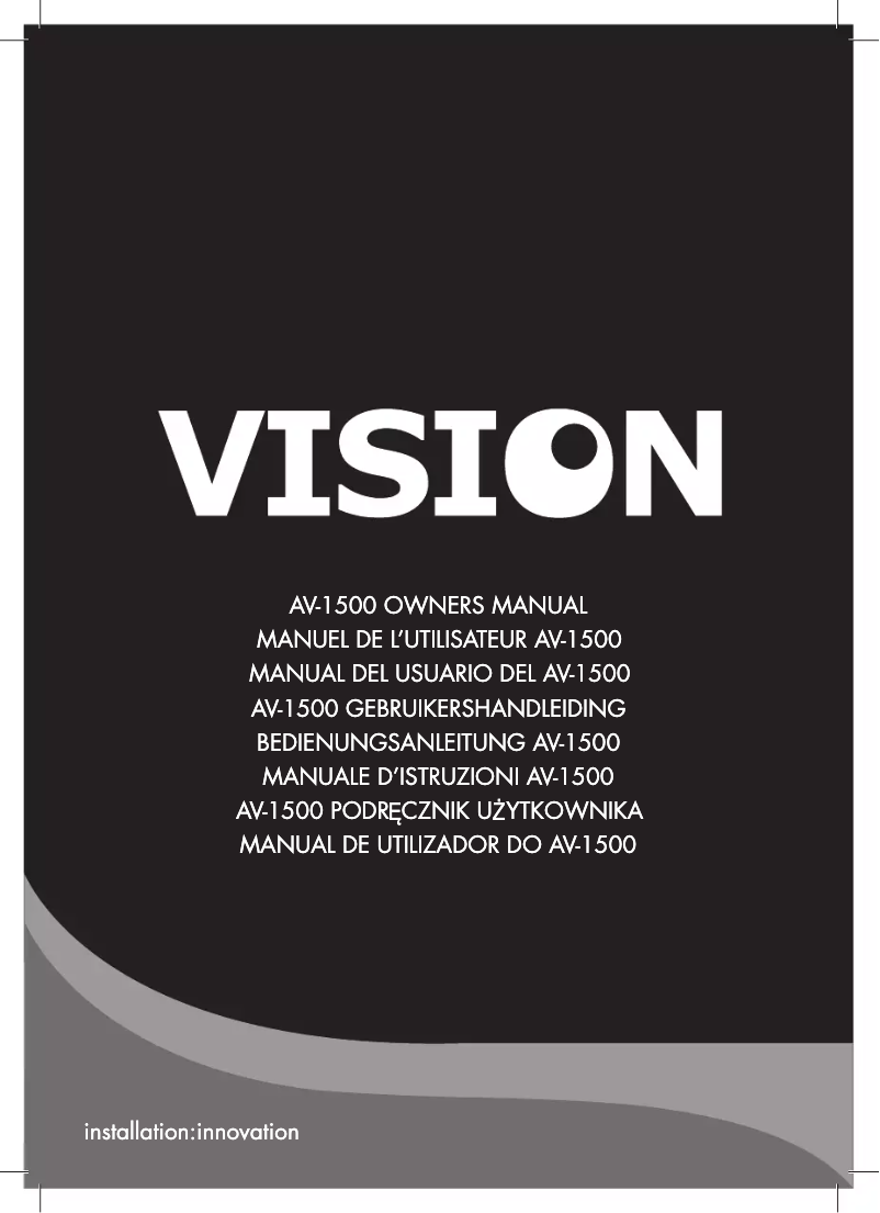 Image de la première page du manuel de l'appareil AV-1500