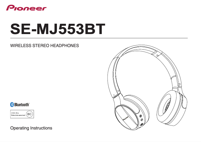 Page n°1 - Manuel utilisateur Pioneer SE-MJ553BT-K