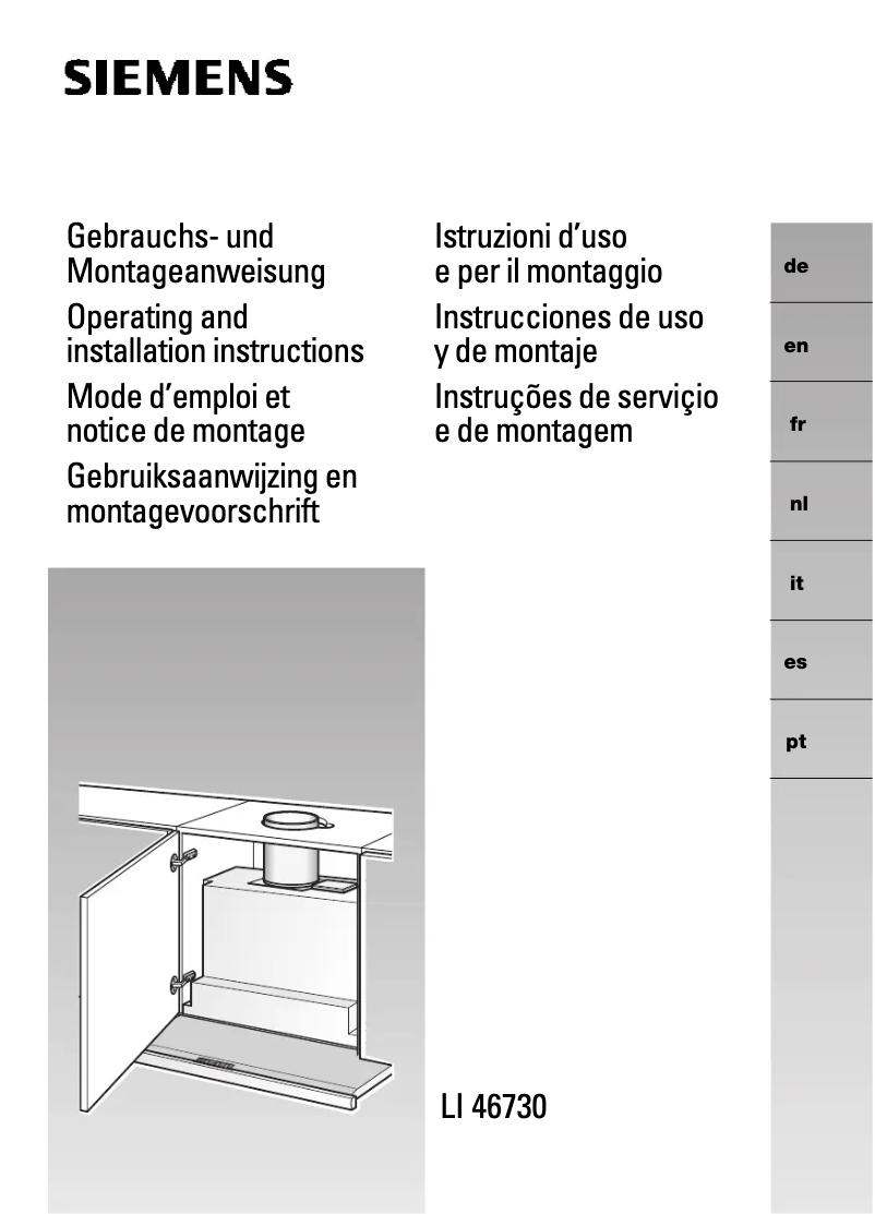 Page 1 de la notice Manuel utilisateur Siemens LI46730
