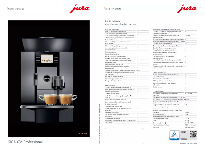 Image de la première page du manuel de l'appareil GIGA X3c Professional